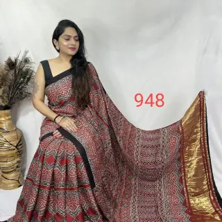 Ajrakh sarees image 9