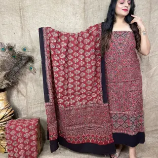 Ajrakh sarees image 7