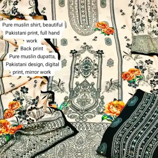 Pakistani hand work suit set image 3