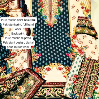 Pakistani hand work suit set image 2